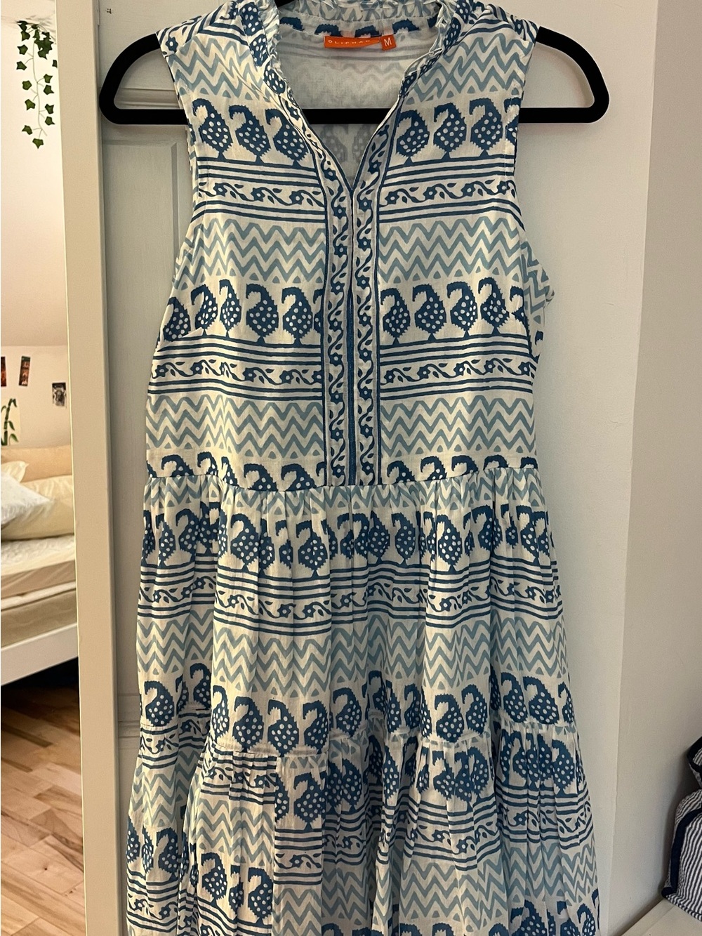Oliphant Blue & White Printed Sleeveless Dress - Picture 1 of 3